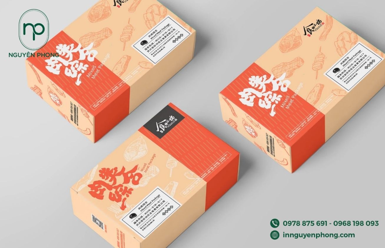 Mẫu hộp giấy đựng thịt sấy